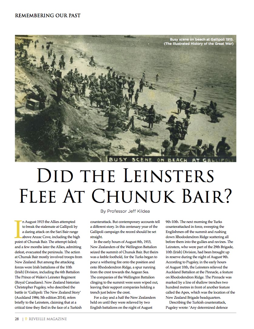 Kildea - Did the Leinsters Flee at Chunuk Bair? (2015)