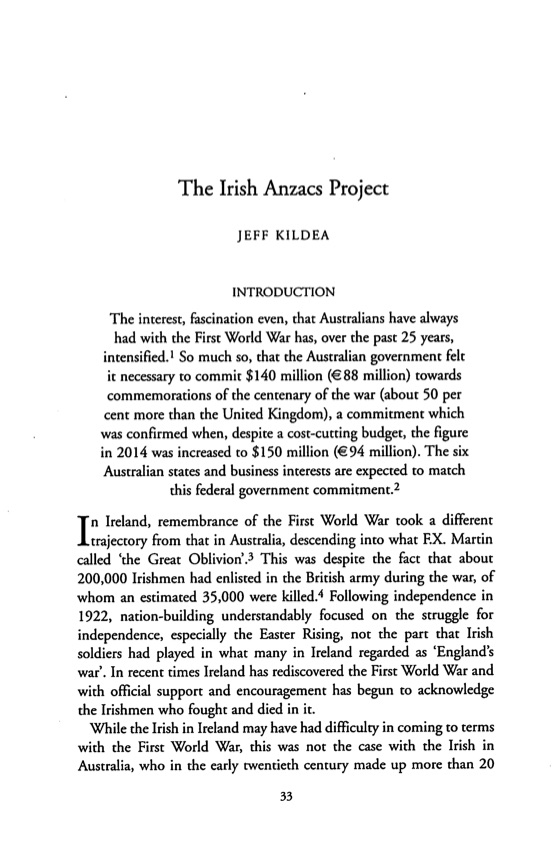 Kildea - Irish Anzacs Project (2015)